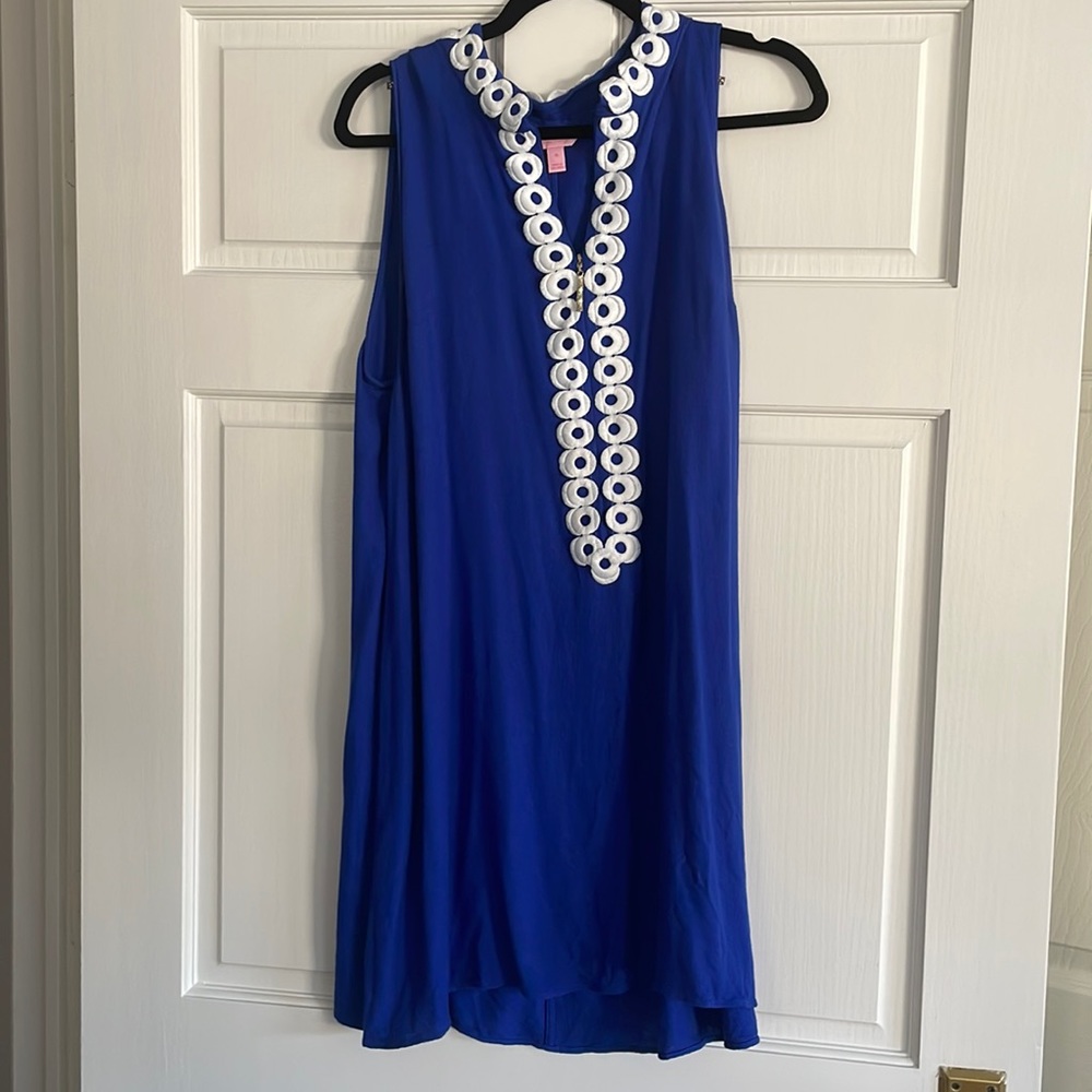 Lilly Pulitzer jane dress 16 blue and white